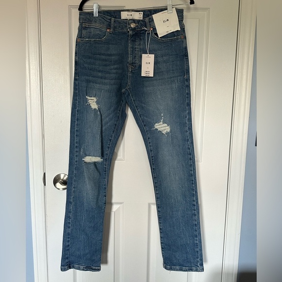 BNWT Topman Slim Fit Distressed Denim Men’s Jeans W30 L32 - Picture 5 of 8